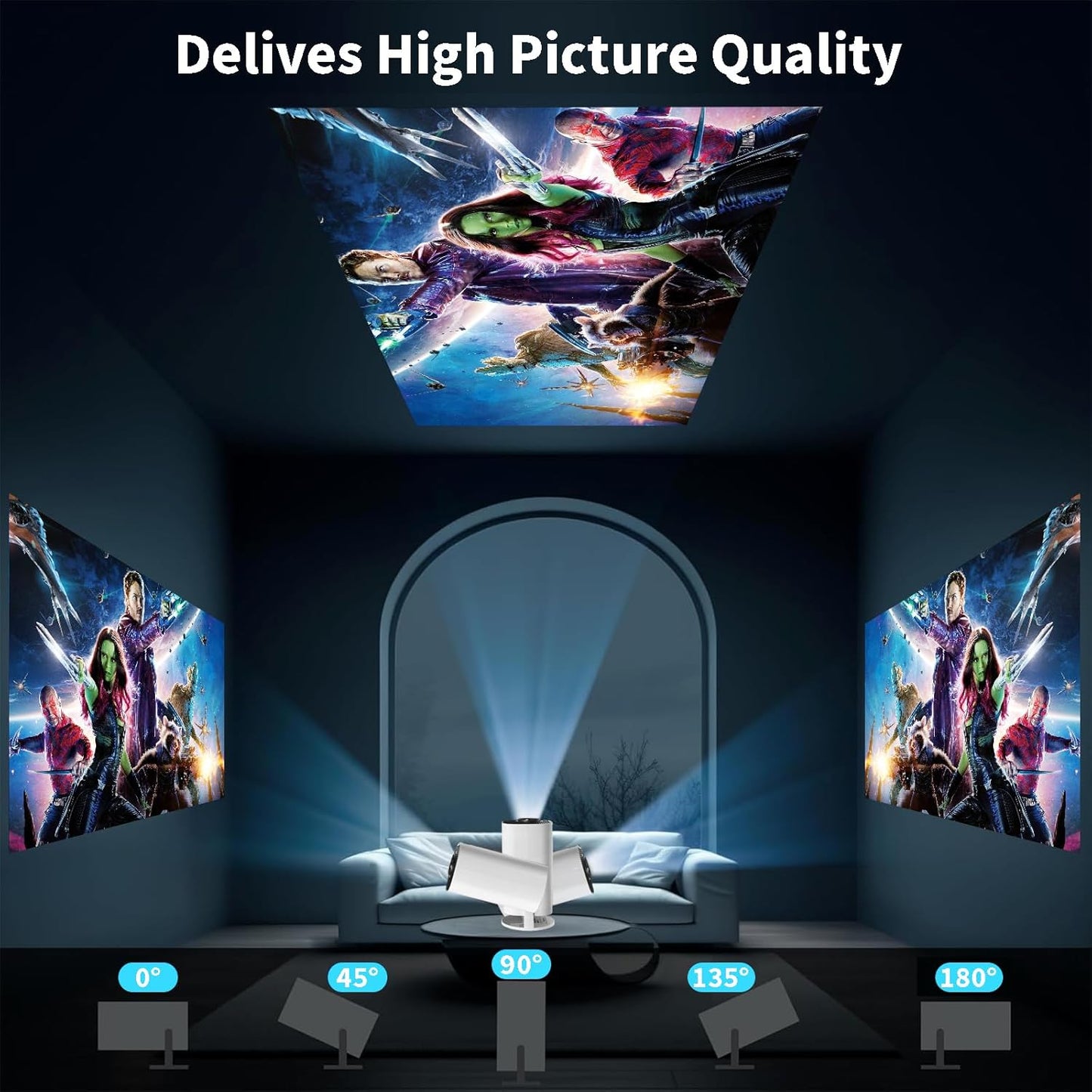 Pomefar Mini Projector 4K Support