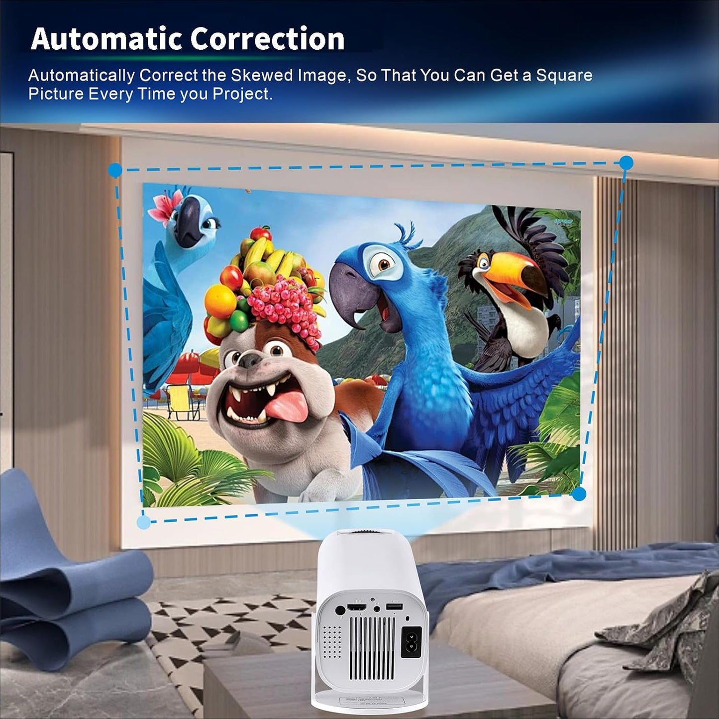 Pomefar Mini Projector 4K Support