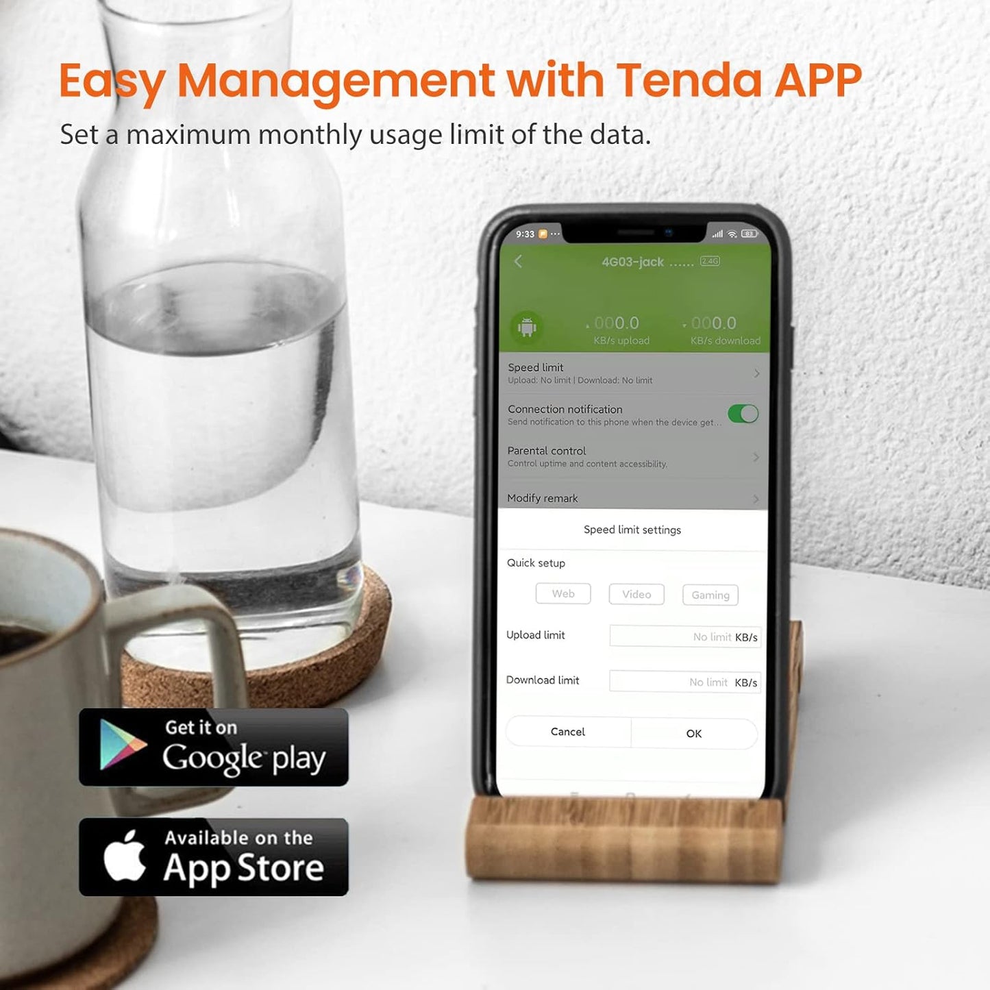 Tenda 4G03 300Mbps 4G Mobile Wi-Fi Router