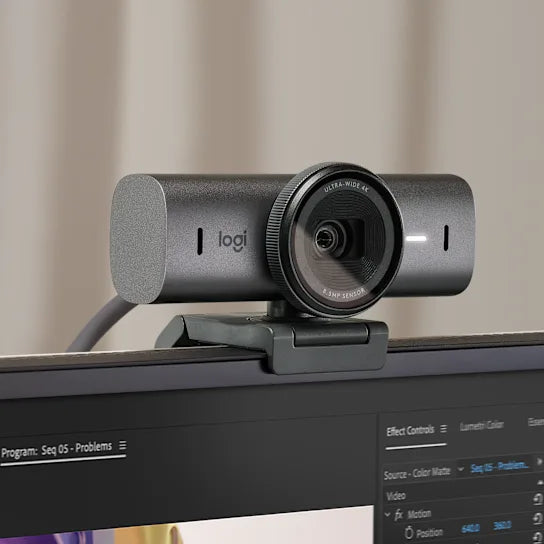 LOGITECH MX BRIO 4K ULTRA HD WEBCAM PALE GREY (960-001554)