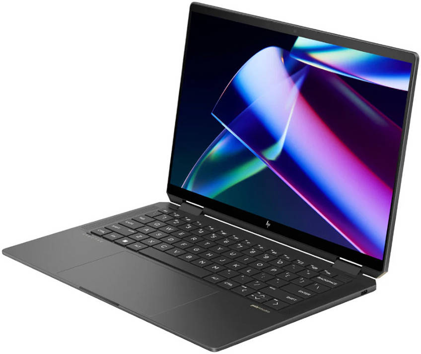 HP Spectre X360 2-in-1 Convertible Laptop 14t-eu100, 14" OLED QHD+ Touch Display, Intel Ultra 7 155H 16-Core, 32GB RAM, 2TB NVMe SSD, Intel Arc Graphics, English K/B, Win11 Home, Nighfall Black | 7K635AV-3