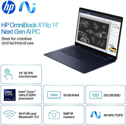 OmniBook X Flip 14 | Ultra 5 226V | 16GB | 512GB | Touch | W11