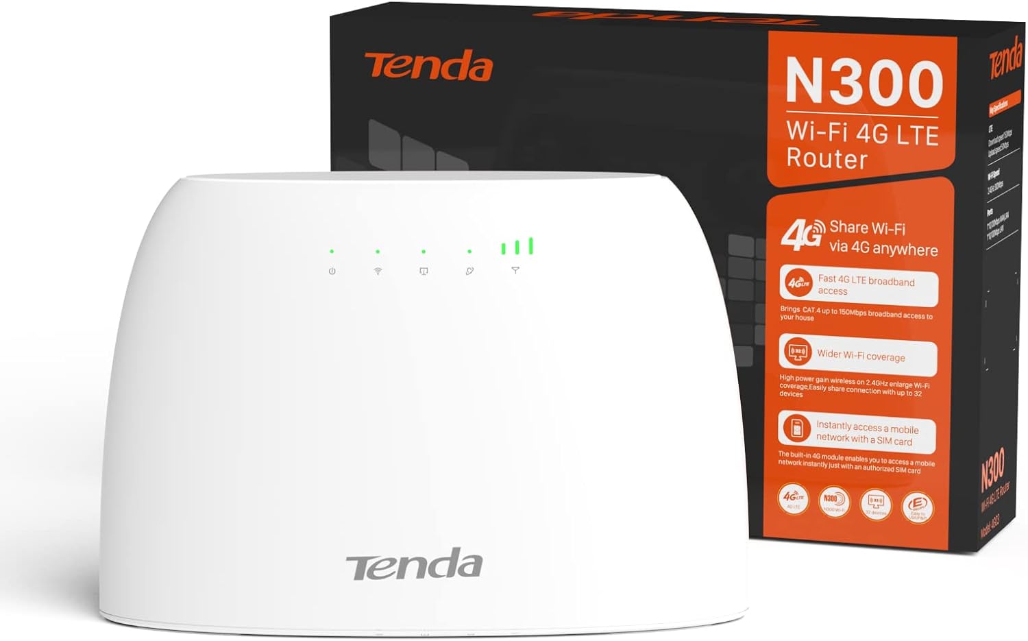 Tenda 4G03 300Mbps 4G Mobile Wi-Fi Router – LQE-Electronics