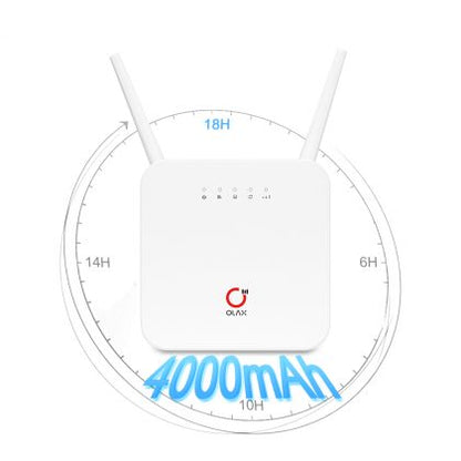 Olax 4G LTE Router AX6 Pro 300mbps 18hrs Backup Battery