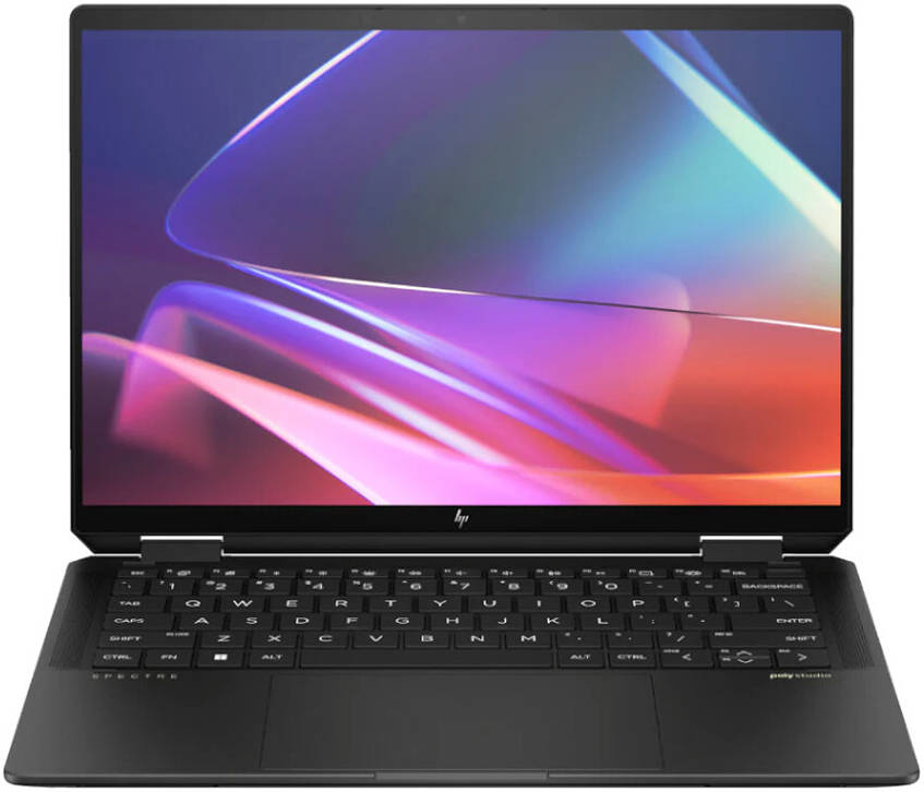 HP Spectre X360 2-in-1 Convertible Laptop 14t-eu100, 14" OLED QHD+ Touch Display, Intel Ultra 7 155H 16-Core, 32GB RAM, 2TB NVMe SSD, Intel Arc Graphics, English K/B, Win11 Home, Nighfall Black | 7K635AV-3